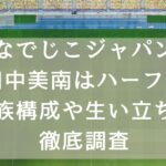 田中美南選手のタイトルとサッカーふぃr－ルドの画像背景