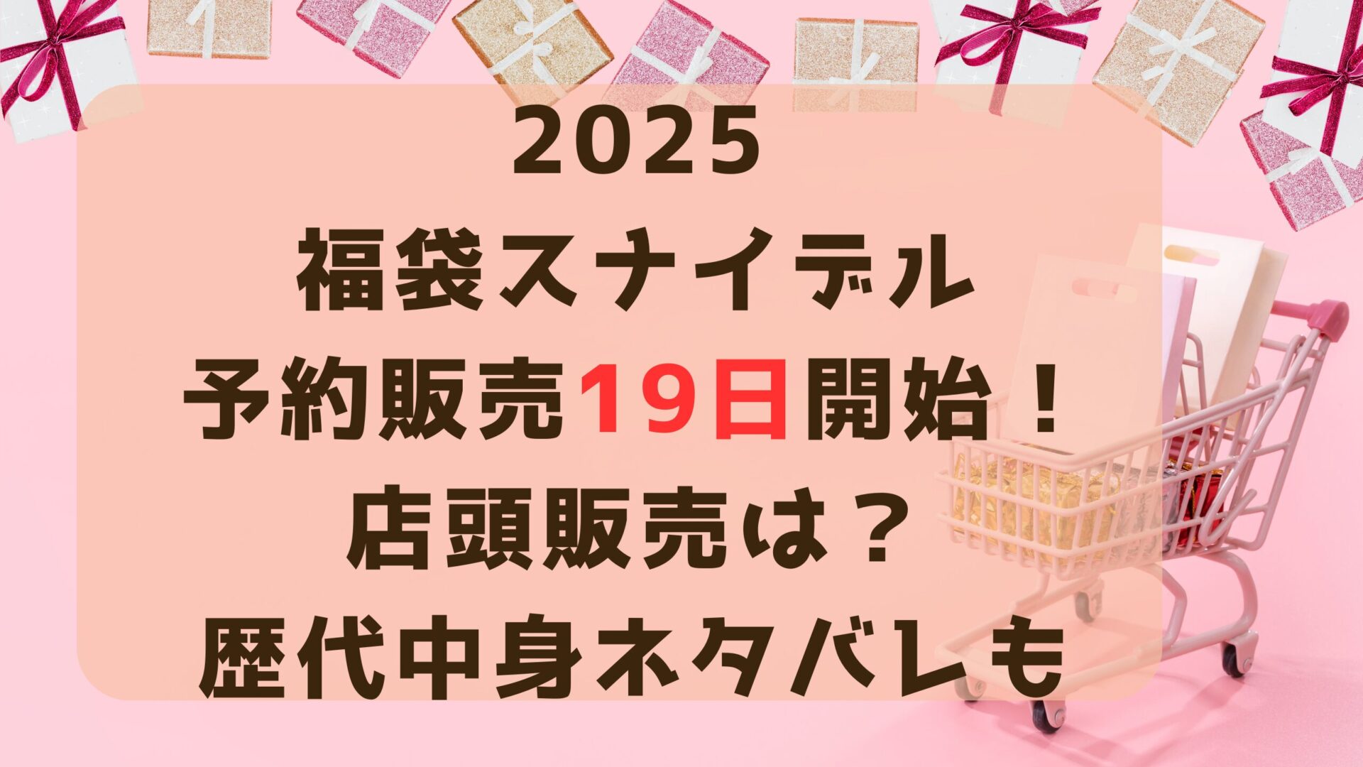 2025福袋スナイデル予約販売19日開始！タイトル